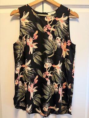 Babaton Black Floral Sleeveless Shell Top